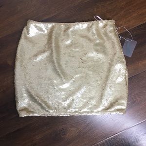 Gold sequins mini skirt